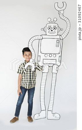 Boy Full Body Shoot Robot intelligence 31092467