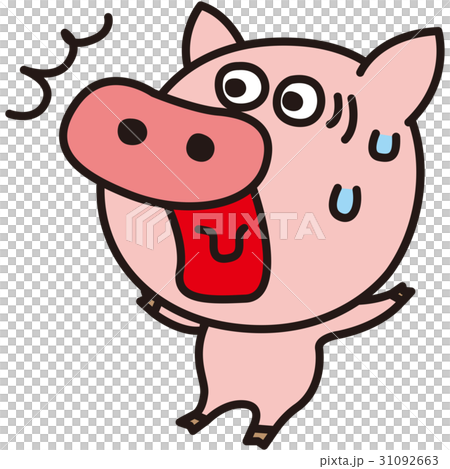 驚く豚 キャラクターのイラスト素材