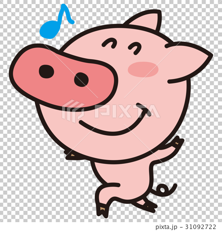 陽気な豚 キャラクターのイラスト素材