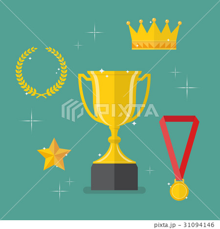 Medals awards and achievements icons set 31094146
