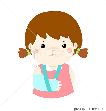 Girl hand bone broken vector . Girl hand bone broken vector . 31095164