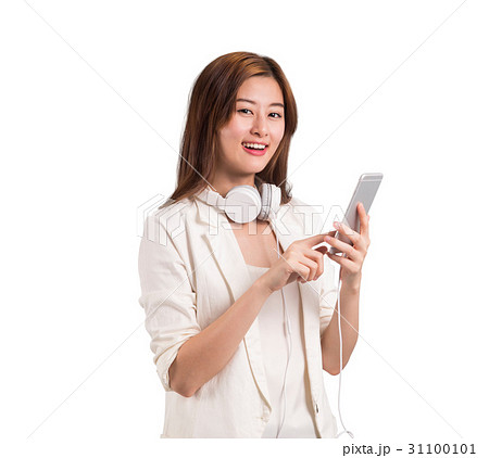 Busienss Asian Woman Use Smart Phone. Busienss Asian Woman Use Smart Phone. 31100101