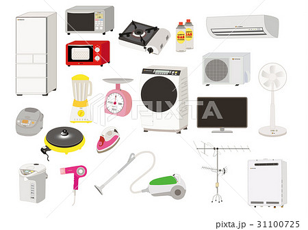 電気製品一式のイラスト素材