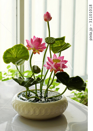 clay art, pink lotus flower pot clay art, pink lotus flower pot 31101018
