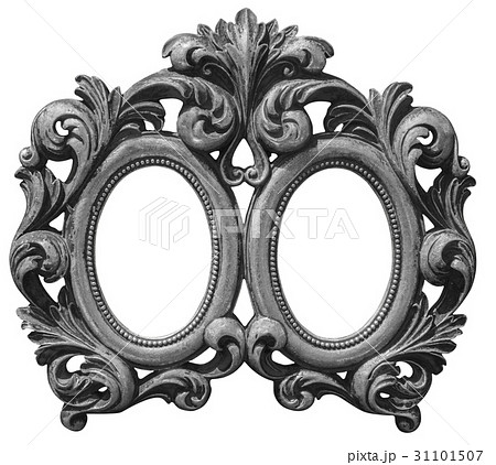 Old double silver plated wooden frame Old double silver plated wooden frame 31101507