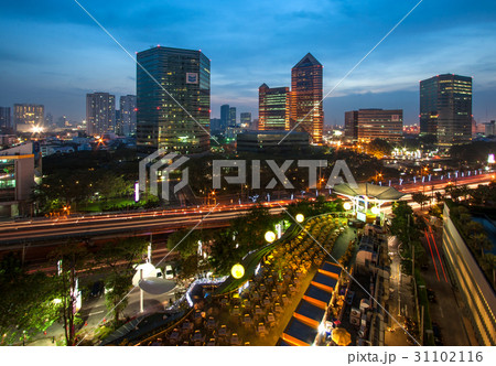 Cityscape at night in Bangkok, Thailand 31102116