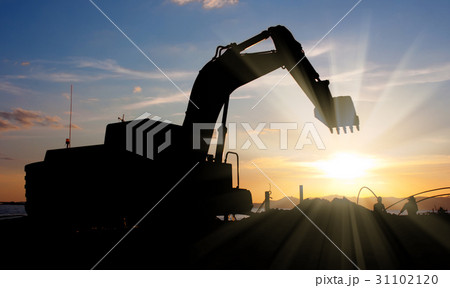 excavator machine doing earthmoving 31102120