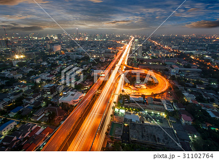 Bangkok city view with traffic Bangkok city view with traffic 31102764