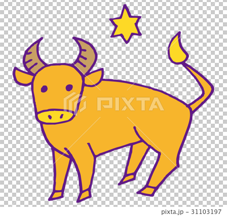 牡牛座のイラストのイラスト素材