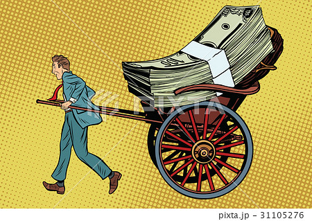 Businessman rickshaw transports money Businessman rickshaw transports money 31105276