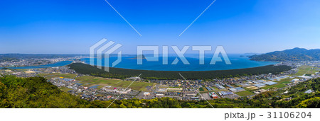 鏡山展望所　唐津市、虹の松原の眺め　パノラマ 31106204