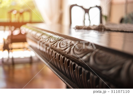 Classic wood table and sunlight. 31107110