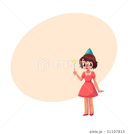 Girl celebrating birthday, holding star stick Girl celebrating birthday, holding star stick 31107813