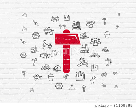 Constructing concept: Hammer on wall background Constructing concept: Hammer on wall background 31109299