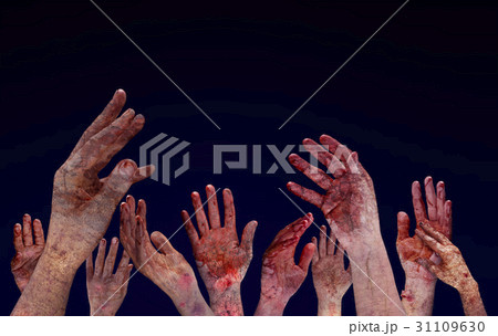 Blood zombie hands 31109630