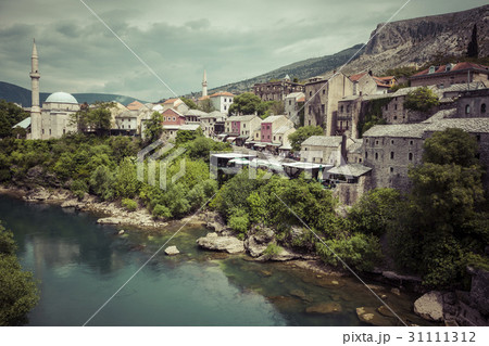 Panorama from The Old Bridge in Mostar  31111312