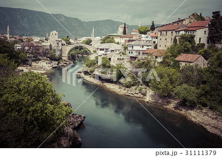 Panorama of The Old Bridge in Mostar  31111379