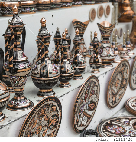 Colorful ceramic souvenirs for sale on the street Colorful ceramic souvenirs for sale on the street 31111420