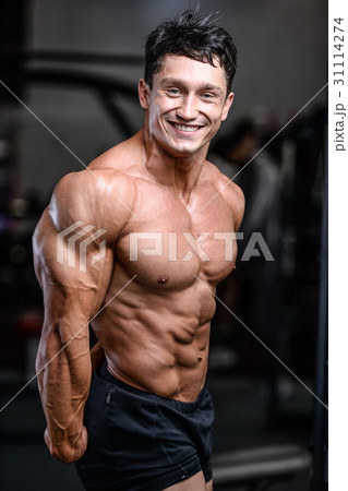 Brutal caucasian handsome fitness men on diet training triceps g Brutal caucasian handsome fitness men on diet training triceps g 31114274