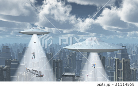 Flying saucers over a big city 31114959