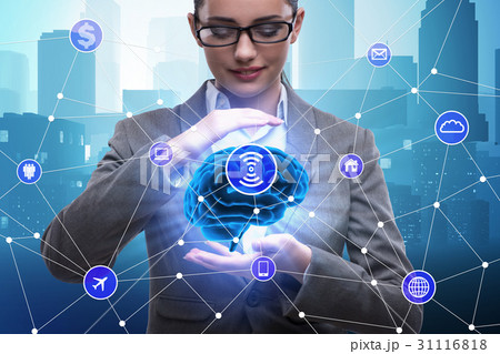 Artificial intelligence concept with brain and Artificial intelligence concept with brain and 31116818