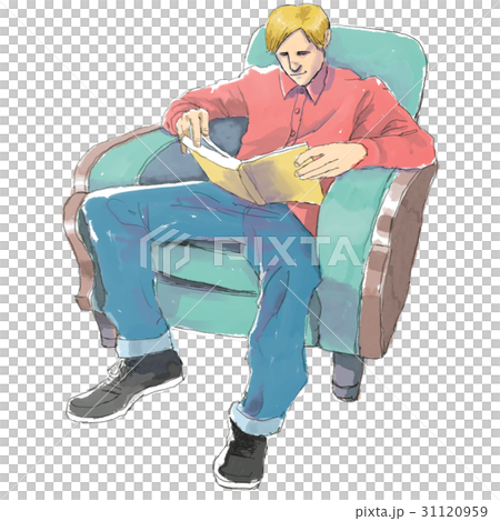 坐在椅子的年輕人讀 坐在椅子的年輕人讀 31120959