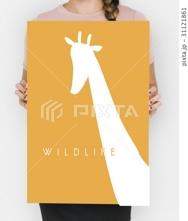 Animal Wildlife Word with Giraffe Graphic Animal Wildlife Word with Giraffe Graphic 31121861