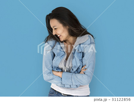 Woman Smiling Happiness Casual Studio Portrait 31122856