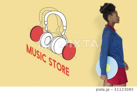 Music entertainment headphones icon graphic 31123085