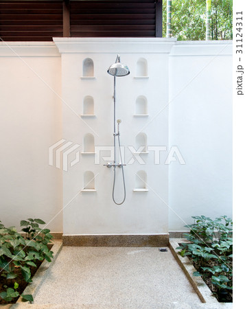 outdoor shower at exotic hotel outdoor shower at exotic hotel 31124311