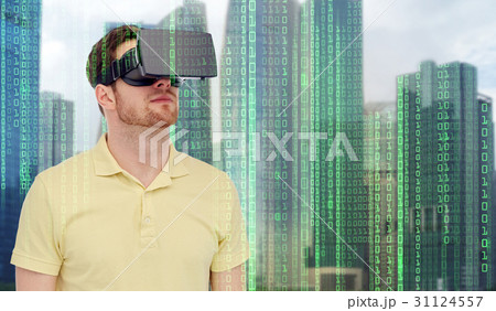 man in virtual reality headset or 3d glasses man in virtual reality headset or 3d glasses 31124557