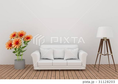 dahlia flower decoration with sofa and lamp dahlia flower decoration with sofa and lamp 31128203
