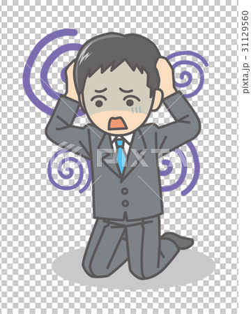 man in suit holding his head man in suit holding his head 31129560