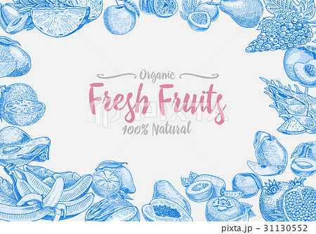 Vintage, hand drawn fresh fruits background 31130552