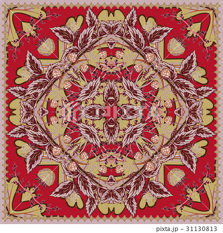 Square ornamental pattern with strawberry and 31130813