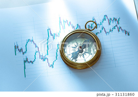 Compass on stock market data chart 31131860