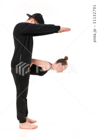 The letter F formed by Gymnast bodies The letter F formed by Gymnast bodies 31132791