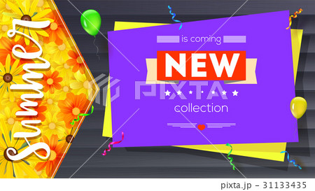 Summer new collection banner. Vintage style text Summer new collection banner. Vintage style text 31133435