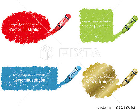 クレヨン塗りつぶし背景＆フレームセットのイラスト素材 [31133662 