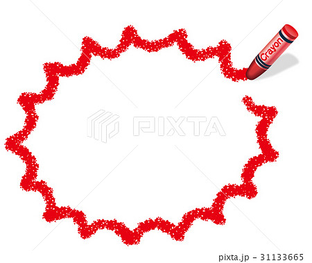 クレヨン手書きフレーム 4 赤のイラスト素材 31133665 Pixta