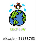 Drawing Globe and flower with wording earth day 31133763