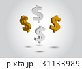 3d us dollar icon gold and silver, vector 31133989
