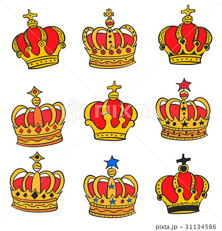 Doodle red crown style various collection Doodle red crown style various collection 31134586