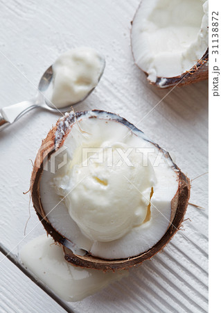 Delicious coconut ice cream 31138872
