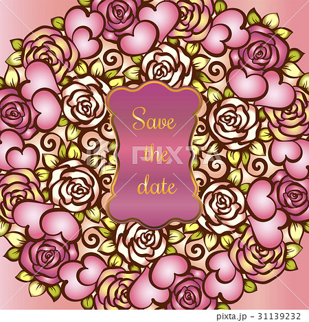 Vintage valentine or wedding invitration card  31139232