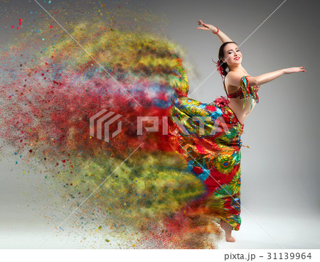 Dancer with disintegrating dress. Dancer with disintegrating dress. 31139964