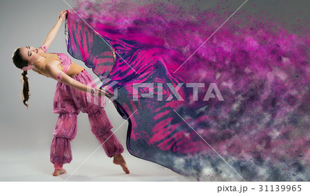 Dancer with disintegrating scarf.  31139965