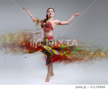Dancer with disintegrating dress.  31139966