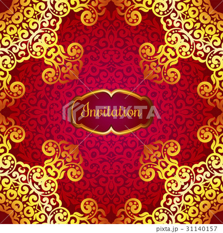 Rich gold invitation card in the Indian style 31140157