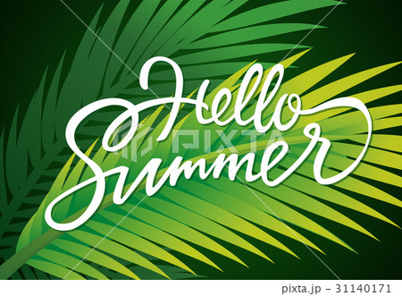 Hello Summer - vector leaflet template with brush 31140171